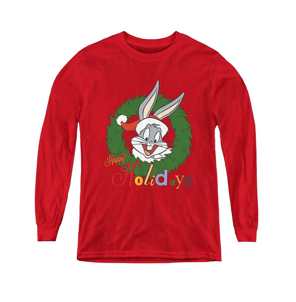 Looney Tunes Boys Youth Holiday Bunny Long Sleeve Sweatshirts