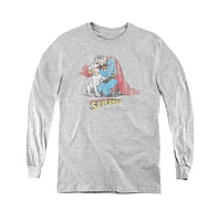 Superman Boys Youth And His Dog Long Sleeve Sweatshirts