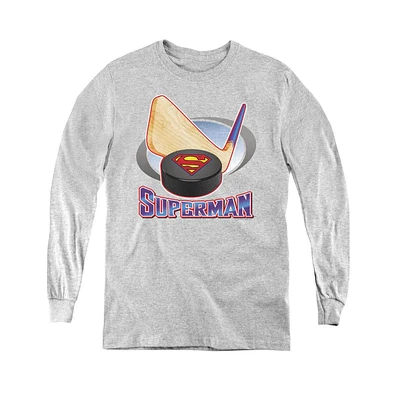 Superman Boys Youth Hockey Stick Long Sleeve Sweatshirts
