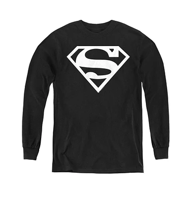 Superman Boys Youth Logo Long Sleeve Sweatshirts