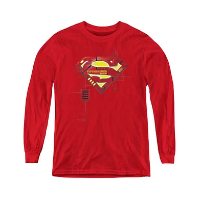 Superman Boys Youth Super Mech Shield Long Sleeve Sweatshirts