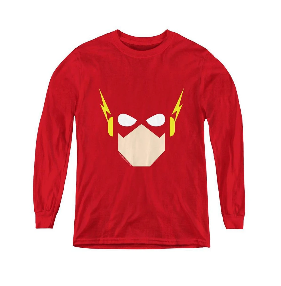 Justice League Boys of America Youth Flash Head Long Sleeve Sweatshirts