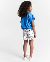 Epic Threads Girls Solid Side Tie Top Finchley Printed Midi Denim Shorts Created For Macys