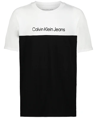 Calvin Klein Big Boys Clean Cut Logo Graphic Short-Sleeve Cotton T-Shirt