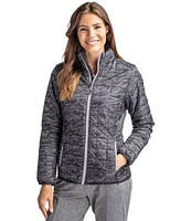 Cutter & Buck Women's Rainier PrimaLoft Eco Insulated Full Zip Printed Puffer Jacket