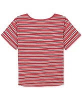 Tommy Hilfiger Little Girls Striped Tie-Front T-Shirt