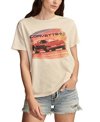 Lucky Brand Women's Corvette Graphic Print Boyfriend T-Shirt