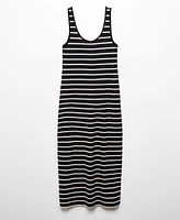 Mango Women's Cut-Out Striped Dress