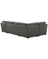 Radley 136" 4-Pc. Leather Square Corner Modular Chaise Sectional, Created for Macy's