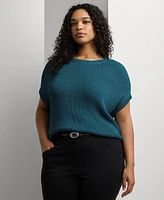 Lauren Ralph Plus Ribbed Crewneck Sweater