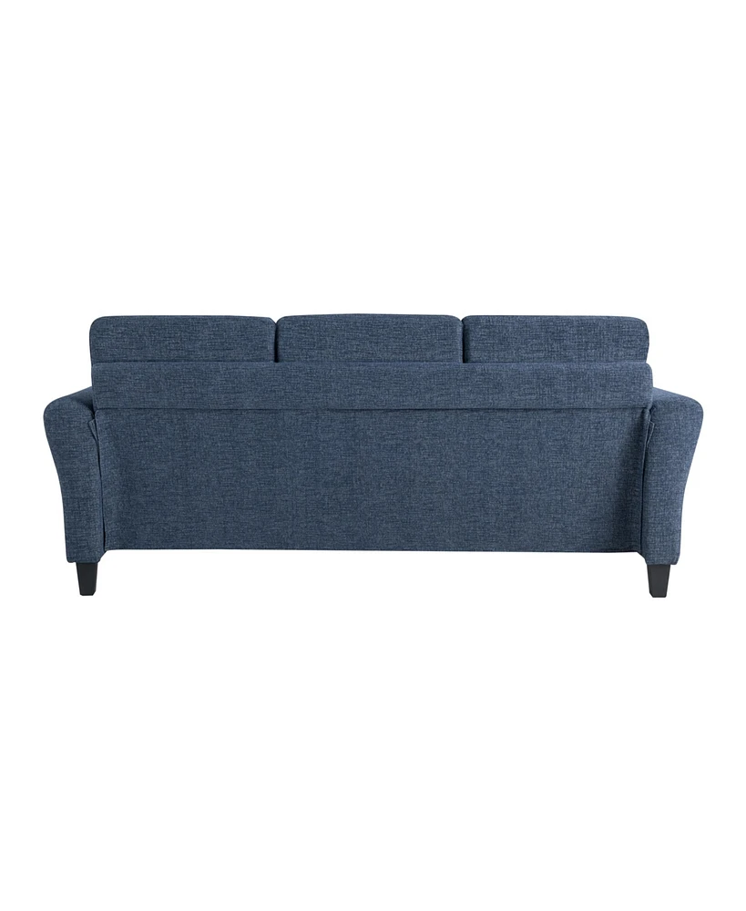 Lifestyle Solutions 80.3"W Polyester Microfiber Sofa with Rolled Arms