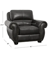 Abbyson Living Arther 43" Leather Traditional Armchair