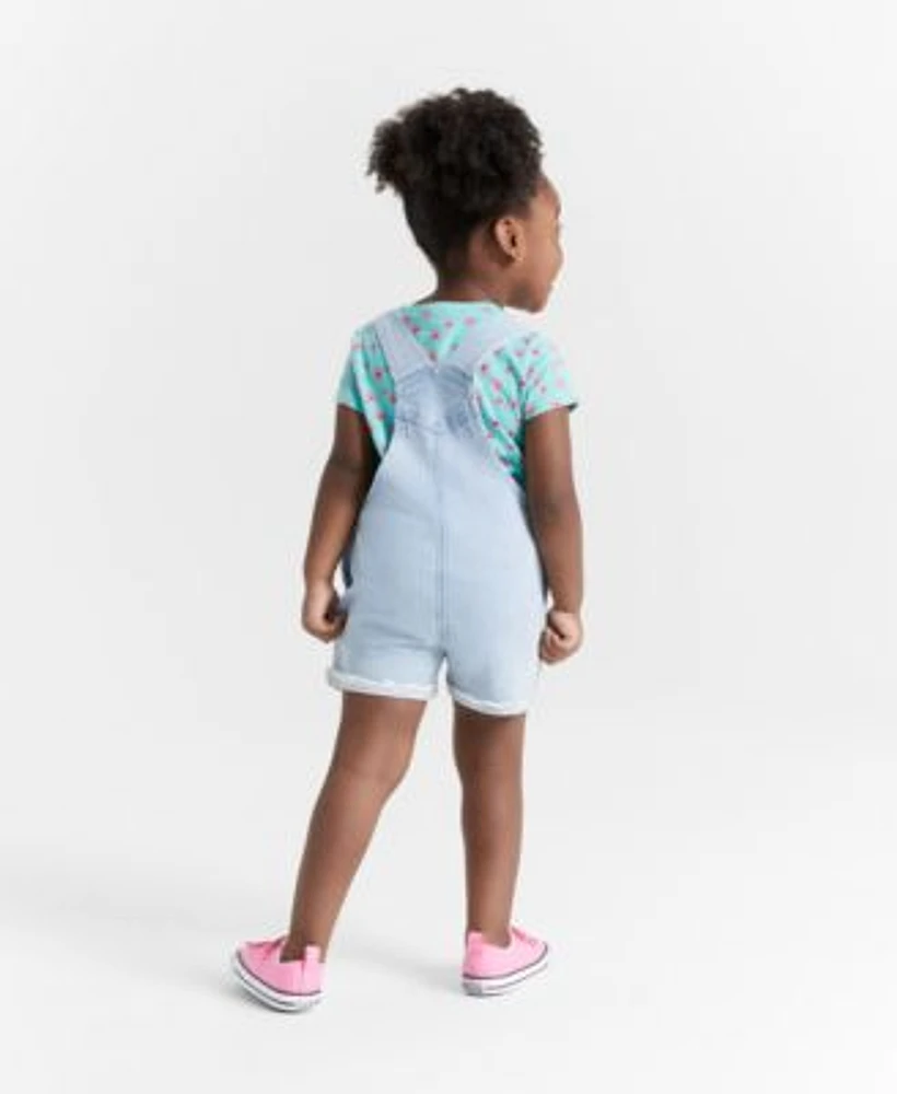 Epic Threads Toddler Girls Doodle Daisies T Shirt Tulip Denim Shortalls Created For Macys