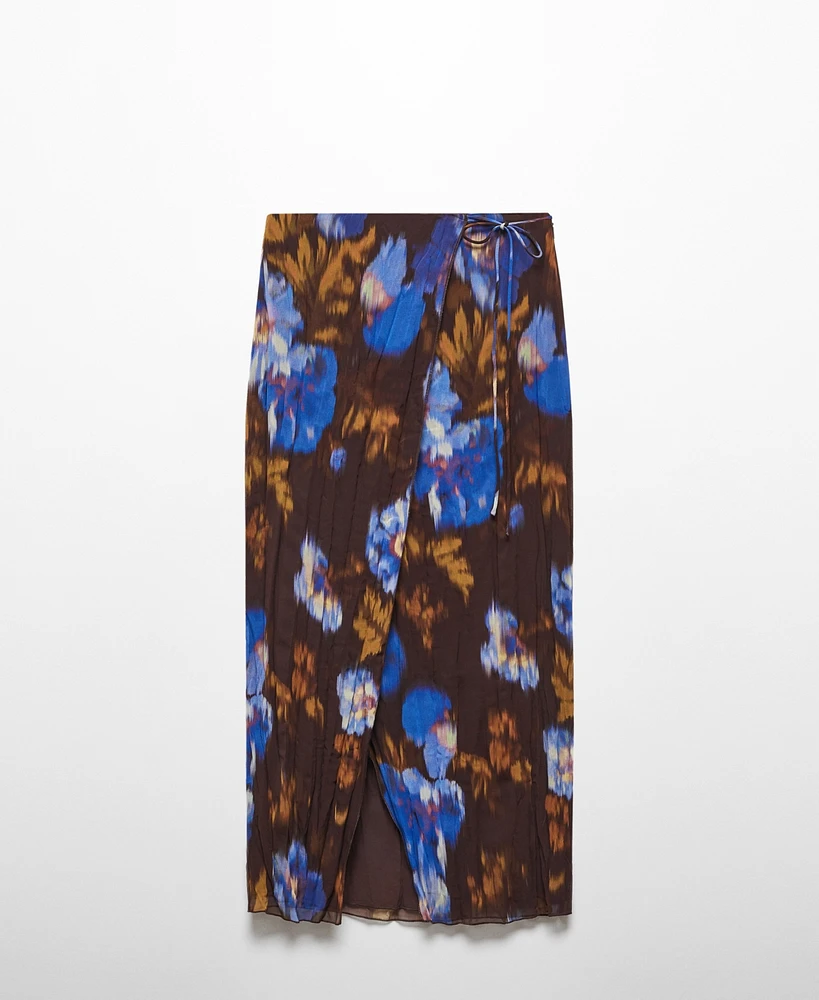 Mango Women's Wrap Print Skirt