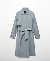 Mango Women's Belted Cotton Trench Coat