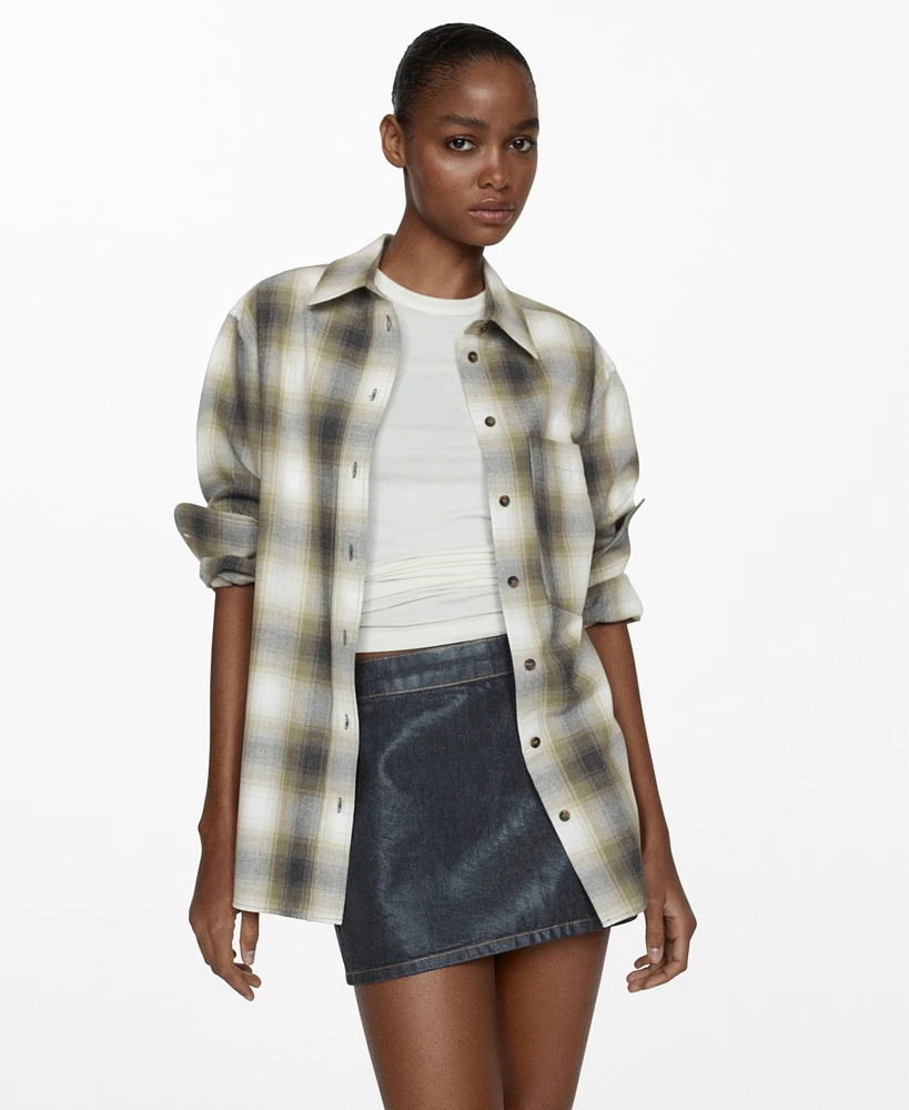 Mango Women's Check Cotton Shirt