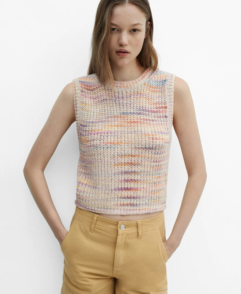 Mango Women's Multi-Coloured Knitted Vest