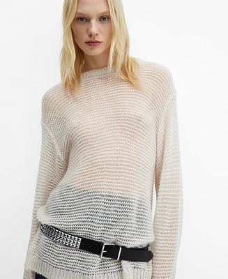 Mango Women's Semi-Transparent Knitted Sweater