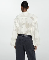 Mango Women's Floral Embroidery Blouse