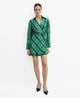 Mango Women's Check Bow Dress