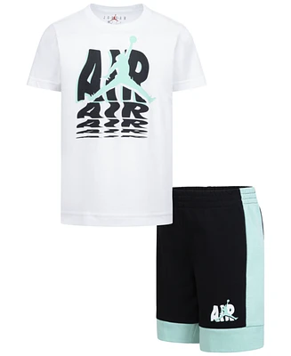 Jordan Little Boys Galaxy Graphic T-Shirt & French Terry Shorts, 2 Piece Set