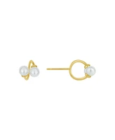 And Now This White Imitation Pearl Ear Bud Holder Earring