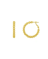 And Now This 18K Gold Plated or Silver Bead Hoop Earring