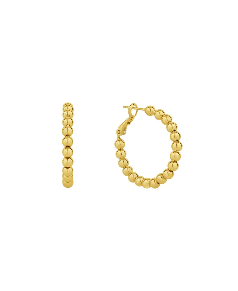 And Now This 18K Gold Plated or Silver Bead Hoop Earring