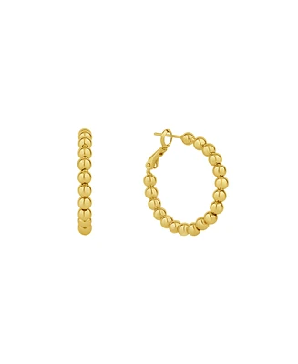 And Now This 18K Gold Plated or Silver Plated Bead Hoop Earring
