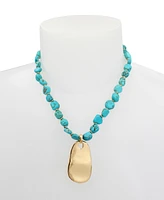 Robert Lee Morris Soho Turquoise Beaded Petal Pendant Necklace