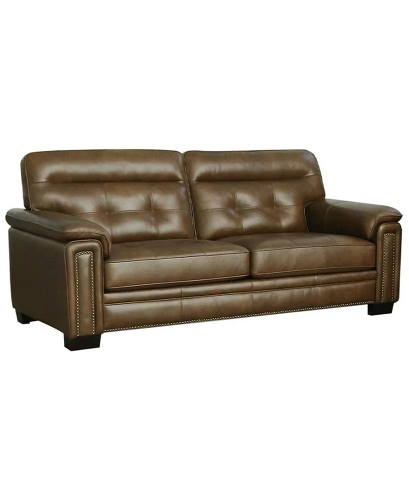 Abbyson Living Harrison 87" Leather Traditional Sofa