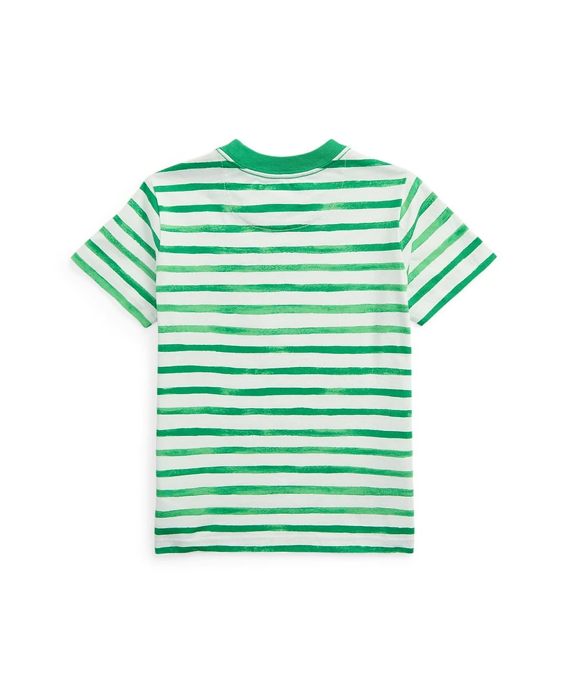 Polo Ralph Lauren Toddler and Little Boys Striped Crab Cotton Jersey Pocket Tee