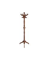 Slickblue Coat Rack Free Standing W/11 Hooks, Wooden Hall Tree Coat, Hat Tree Coat Holder