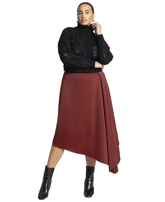 Eloquii Plus Peaked Drape Skirt