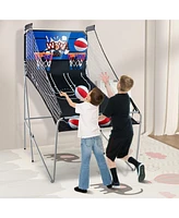Costway Dual Shot Basketball Arcade Game with 8 Modes Sound Electronic Scoring