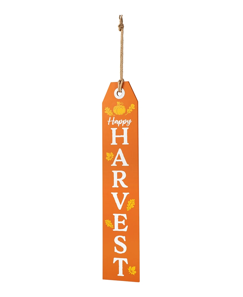 Glitzhome 35.5"H Fall and Halloween Wooden Reversible Tag Porch Sign