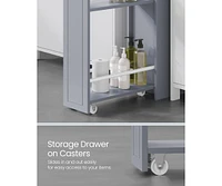Slickblue Small Bathroom Storage Cabinet, Slim Bathroom Storage Organizer, Toilet Paper Holder with Storage