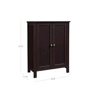 Slickblue Bathroom Floor Storage Cabinet With Double Door Adjustable Shelf