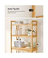4-Tier Over-the-Toilet Storage Shelf Space-Saving Organizer for Bathroom Essentials