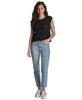 Dkny Jeans Women's Ribbed Sleeveless Sweater Vest