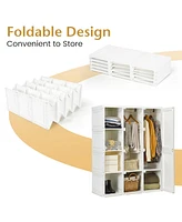 Sugift Foldable Closet Clothes Organizer with 12 Cubby Storage