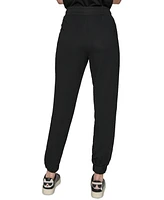 Karl Lagerfeld Paris Women's Drawstring-Waist Mesh-Trim Joggers