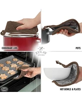 3-Pack Cotton Pot Holders for Kitchen - Heat Resistant, Machine Washable, & Comfortable Grip Oven Hot Pads