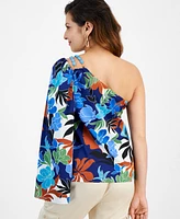 I.n.c. International Concepts Petite One-Shoulder Floral-Print Top, Created for Macy's