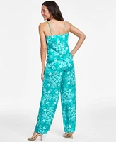 I.N.C. International Concepts Womens Printed Chain Trim Top Wide Leg Pants Created For Macys