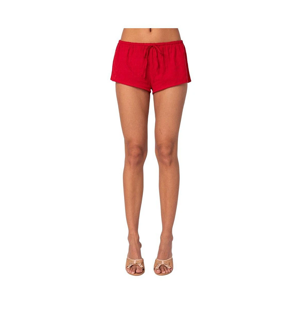 Edikted Women's Cayenne Eyelet Micro Shorts