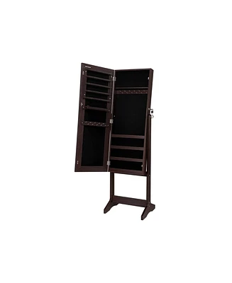 Slickblue Free Standing Jewelry Armoire with Full Mirror