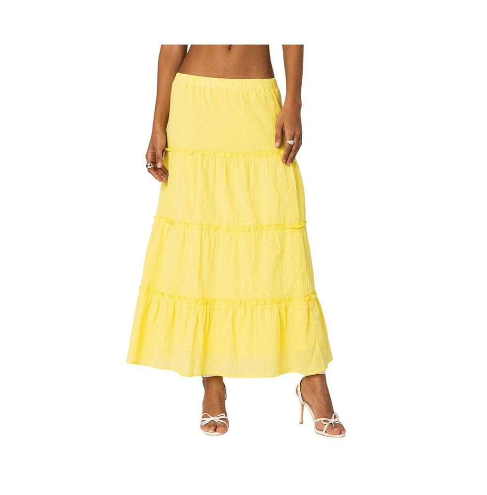 Edikted Women's Charlotte Tiered Maxi Skirt