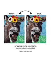 Evergreen Donkey Friend Garden Burlap Flag 12.5 x 18 Inches Indoor Outdoor Decor