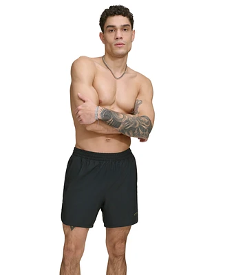 Dkny Men's Tonal Logo Stretch 5" Volley Shorts